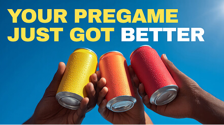 Image of a digital screen showcasing an alcohol brand at the grocery store front end