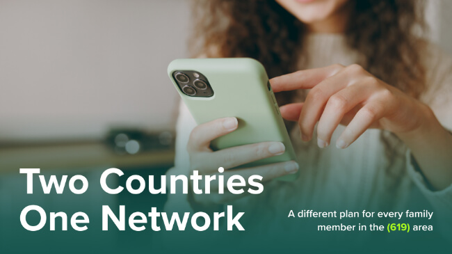 Image of a digital screen showcasing a telecom brand at the grocery store front end